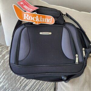 Rockland Luggage Small Canvas Carry on Bag With Strap 14x11.5x5.5 black